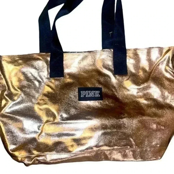 PINK Victoria's Secret Handbags - PINK VS Metallic Tote Bag , New.